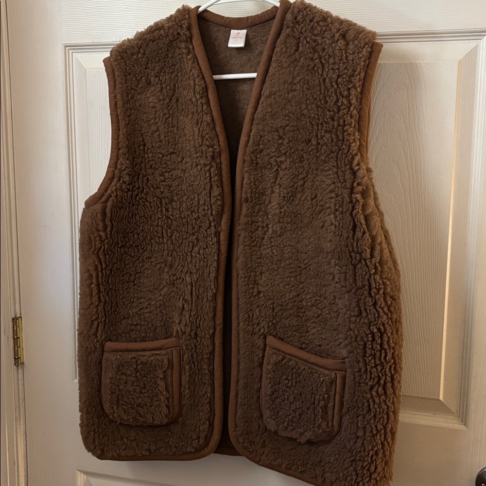 Cozy Brown Sherpa Vest - Women’s Fleece Vest